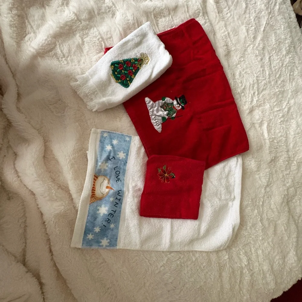 Christmas Embroidered Towel Set
